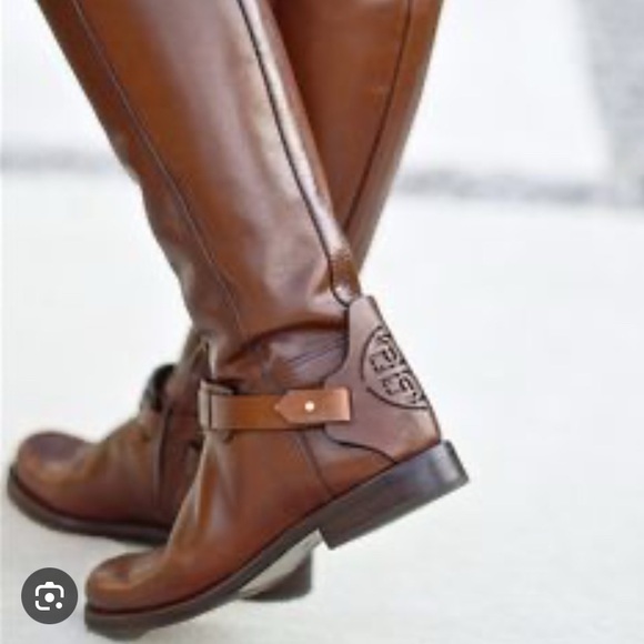 Tory Burch Shoes - Tory Burch Brown Leather Derby Riding Boots